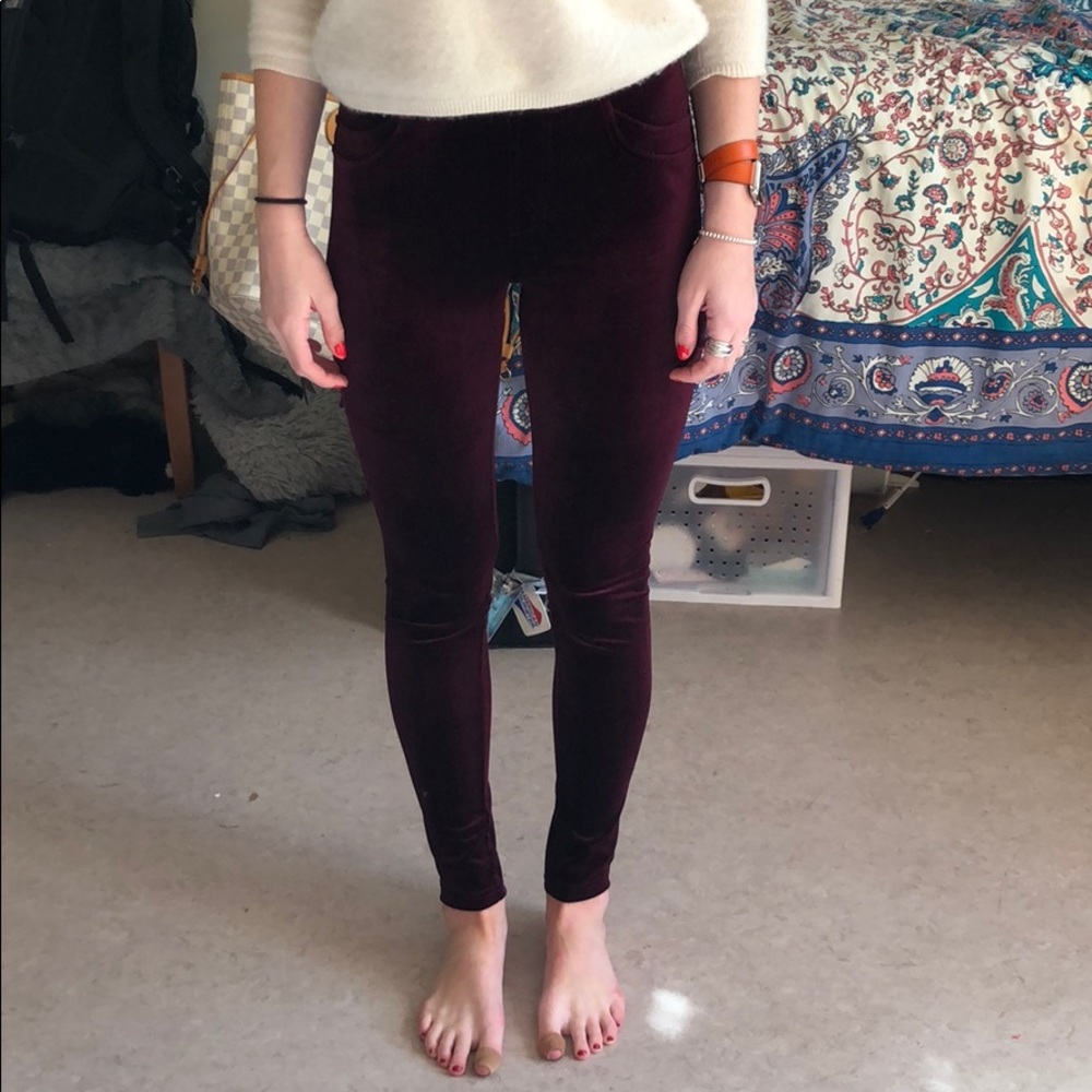 Anthropology burgundy velvet pants